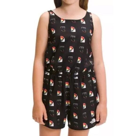 The North Face Girls Amphibious Black Rainbow FlashDry Romper Youth Girls L - Picture 1 of 7